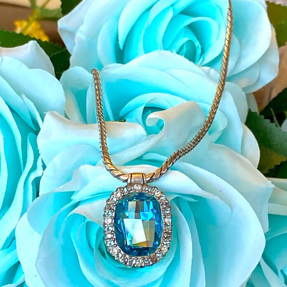 ⭐️SOLD ⭐️Brighton CONTESSA BLUE Swarovski Crystal Necklace Earrings Ring RARE - Picture 3 of 15